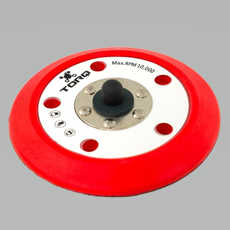 Chemical Guys TORQ R5 Dual-Action Red Backing Plate with Hyper Flex Te