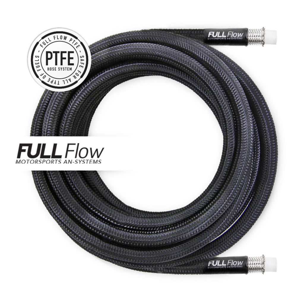 Nuke Performance Black Nylon PTFE Stainless Braided Fuel Hose AN-6 | 6 Meter